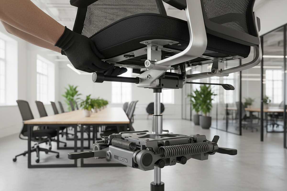 Commercial-grade office furniture being professionally assembled for a large business workspace, emphasizing durable construction and full-service execution.
