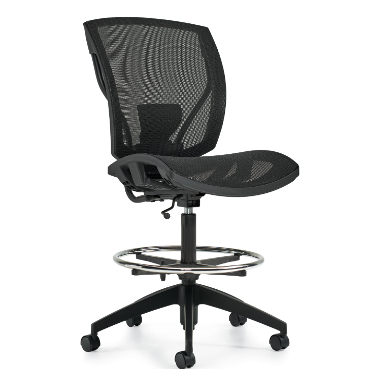 Ibex | mesh seat & back armless drafting chair — MVL2827