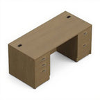 Desk Double Pedestal - Studio white background [AI office context]