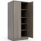Wood Laminate Storage cabinets - Studio white background [AI office context]
