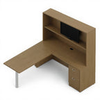 Management "l" shaped suite - 66"w x 72"d — 72" - Studio white background [AI office context]