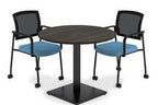 Round table 29" high (8 colours) — 8 colours - Studio white background [AI office context]