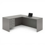 L-Shape Desk (8 Sizes & 9 Colour options) - Studio white background [AI office context]