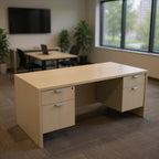 INNOVATIONS Double Pedestal Desk bf/bf 5 Sizes, 8 Colours - Office context A [AI office context]