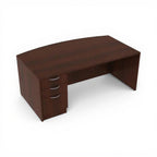 Bow Front Desk 72"X42" - Studio white background [AI office context]