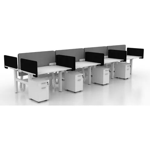 Agile Double Sided 8-Pod Height Adjustable Shared Desk - Brant Business Interiors