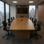 Boat Shaped Conference Table - Office context B [AI office context]