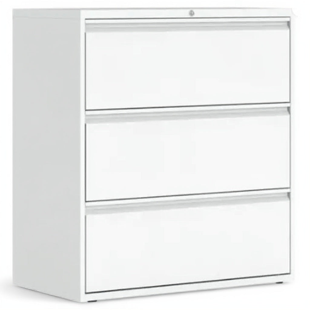 Standard Lateral Files (2,3,4 & 5 Drawers) - Studio white background [AI office context]