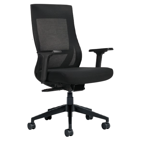 Zim Synchro-Tilter Chair High Back Mesh Mesh Back , Black - Brant Business Interiors