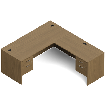 "L" Shaped Desk with Double Pedestals - 72"W x 78"D - Brant Business Interiors