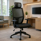 Format | High Back Synchro-Tilter with Adjustable Headrest Chair MVL3192 - Office context A [AI office context]