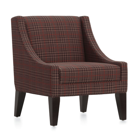 Global Vitrola upholstered lounge chair and sofa with tapered maple wood legs and swooping arms