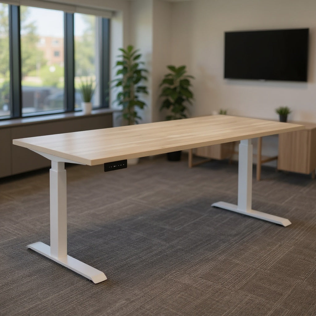 Electric Height Adjustable Sit to Stand Desks - Office context A [AI office context]