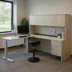 L-Shape Height Adjustable Desk Set - Office context A [AI office context]
