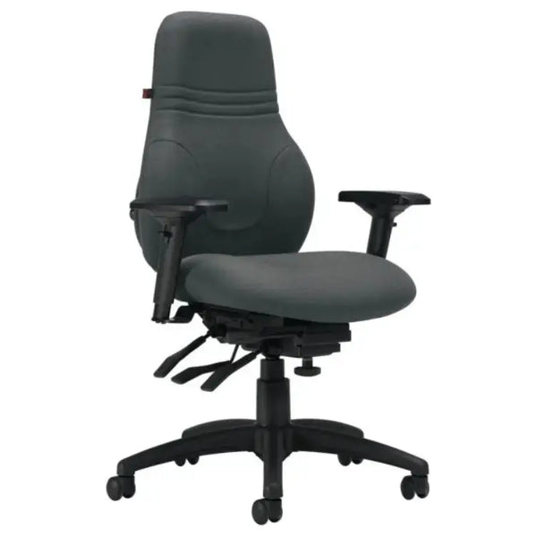 Ergo Boss multi-tilter task chair in black bonded leather — Brant Business Interiors