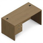 Single pedestal desk - 60"w x 30"d — 30" - Studio white background [AI office context]