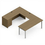 "U" Shaped Desk - 72"W x 96"D - Studio white background [AI office context]