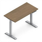 Height Adjustable Rectangular Table - 2 legs - Studio white background [AI office context]
