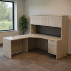 INNOVATIONS L-Shape Desk with Hutch - Office context A [AI office context]