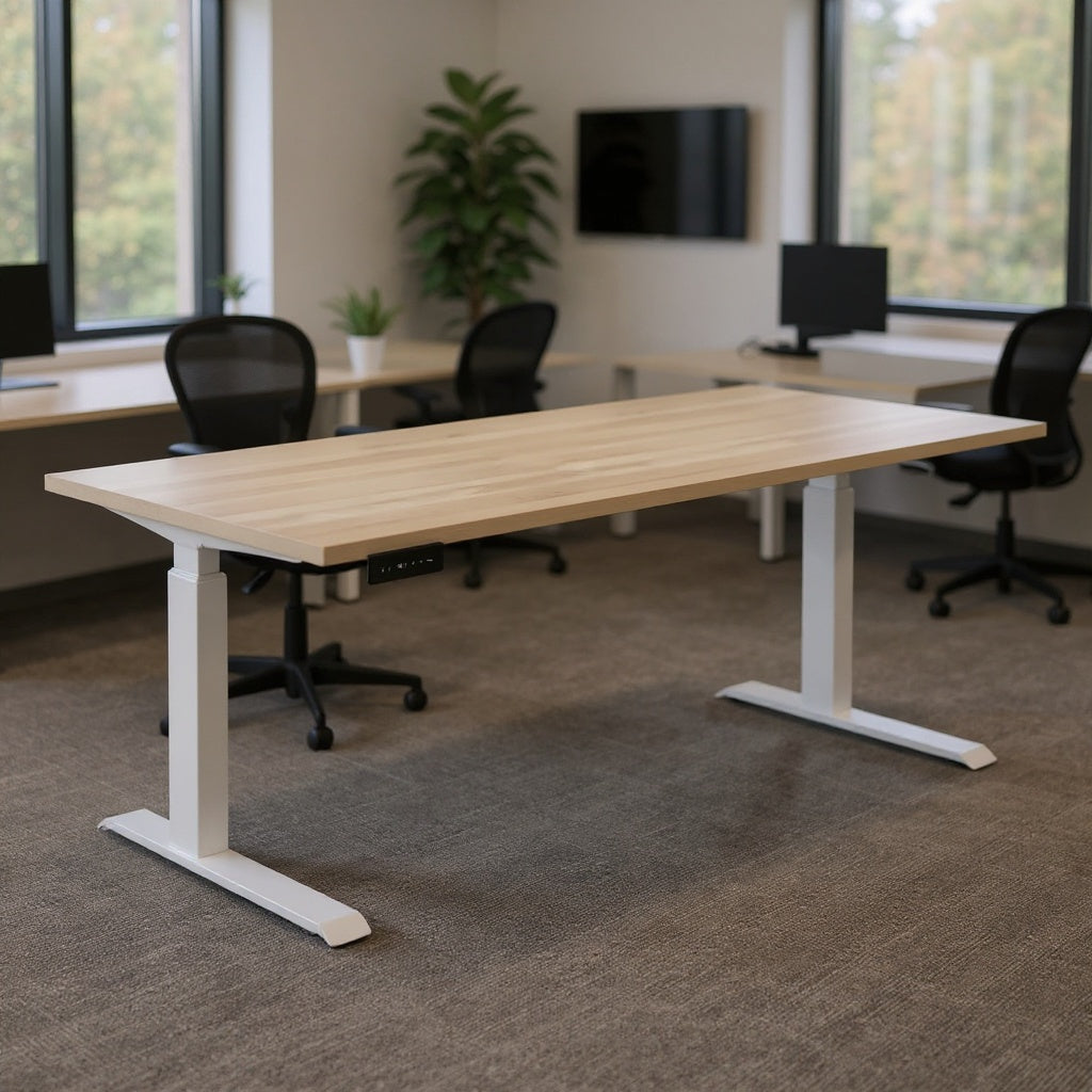Electric Height Adjustable Sit to Stand Desks - Office context A [AI office context]