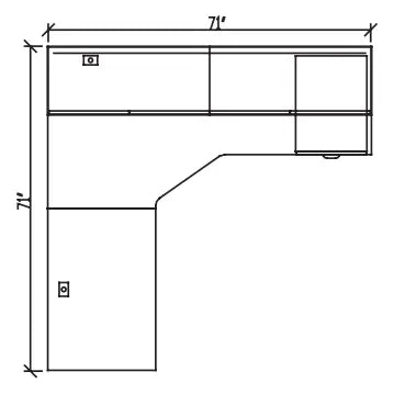 INNOVATIONS L-Shape Desk with Hutch - Brant Business Interiors