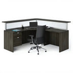 L shape Reception Unit 72"x72" 15B - Studio white background [AI office context]