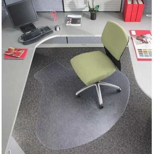 L-Shaped Medium Pile Chair Mat With Lip  66" x 60" - Brant Business Interiors