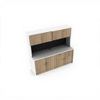 Credenza Storage & Hutch - Studio white background [AI office context]