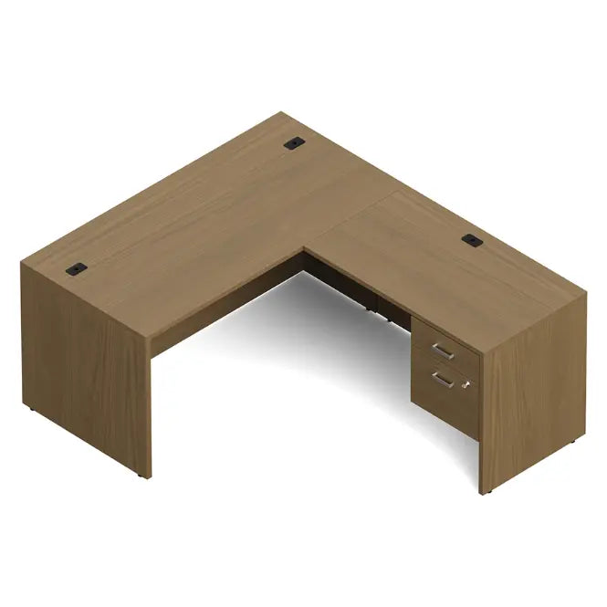 "L" Shaped Desk with Single Pedestal - 60"W x 72"D - Brant Business Interiors