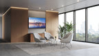 Arlo lounge chairs in a lounge setting with Soda tables