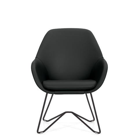 Arlo lounge chair MVL13087 in black, front view