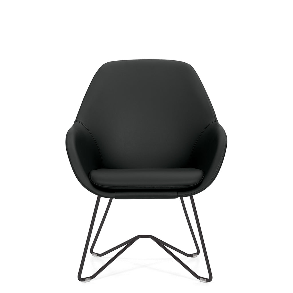 Arlo lounge chair MVL13087 in black, front view