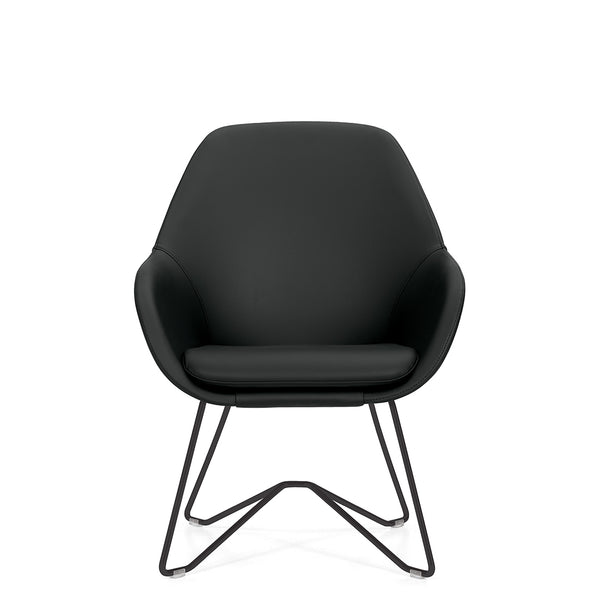Arlo lounge chair MVL13087 in black, front view