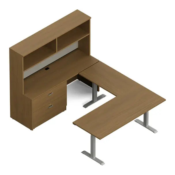 Management "U" Shaped Suite with 3-Stage Height Adjustable Table - Brant Business Interiors