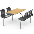 Cluster Seating 4 - Studio white background [AI office context]