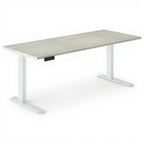 Premium height adjustable table - Studio white background [AI office context]