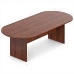 Racetrack Conference Table 1" Top - Studio white background [AI office context]