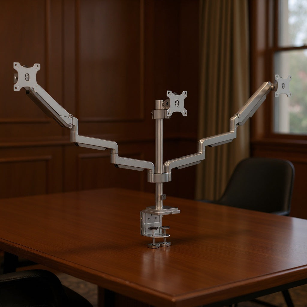 Triple Monitor and Ipad Holder - Office context B [AI office context]
