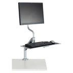 Safco 2130SL sit-stand desktop workstation converter, monitor and keyboard