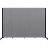 Screenflex 5 Panel Mobile Light-Duty Portable Room Divider, 6'5"H x 9'5"W, Fabric Color: Stone - Brant Business Interiors