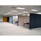 Screenflex 5 Panel Mobile Light-Duty Portable Room Divider, 6'5"H x 9'5"W, Fabric Color: Stone - Brant Business Interiors
