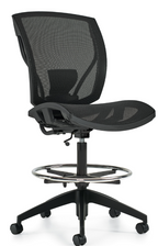 Ibex | mesh seat & back armless drafting chair — MVL2827