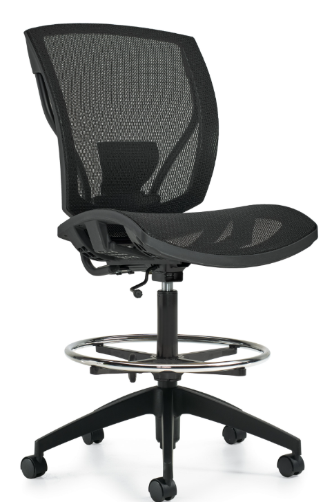 Ibex | mesh seat & back armless drafting chair — MVL2827