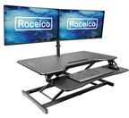 Electric desk riser + dual monitor arm