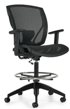 Ibex | mesh seat & back armless drafting chair — MVL2827