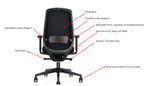 Demeter mid back ergonomic chair "buyers choice award"