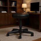 File Buddy Swivel Stool Black Vinyl - Office context B [AI office context]