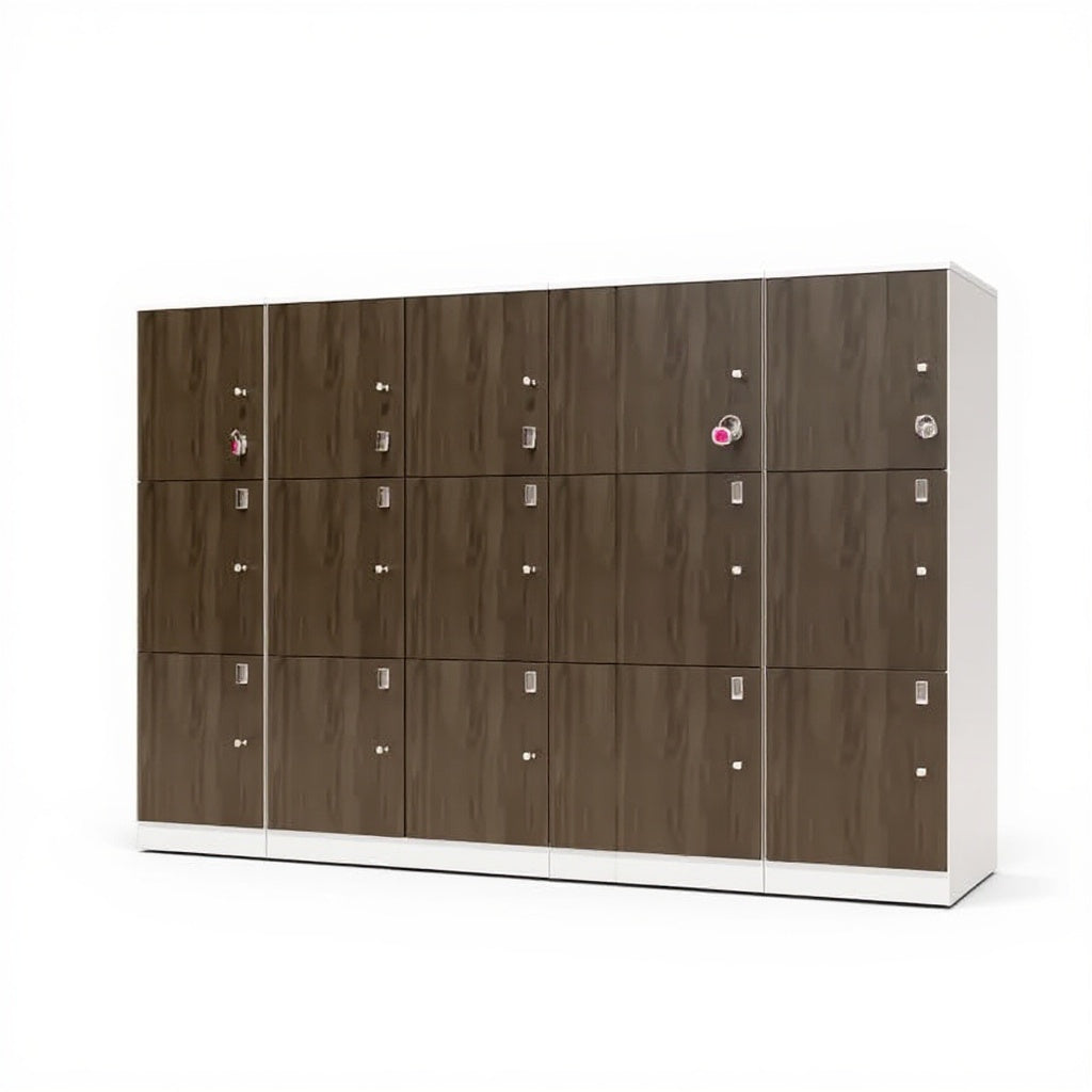 Laminate Lockers - Studio white background [AI office context]
