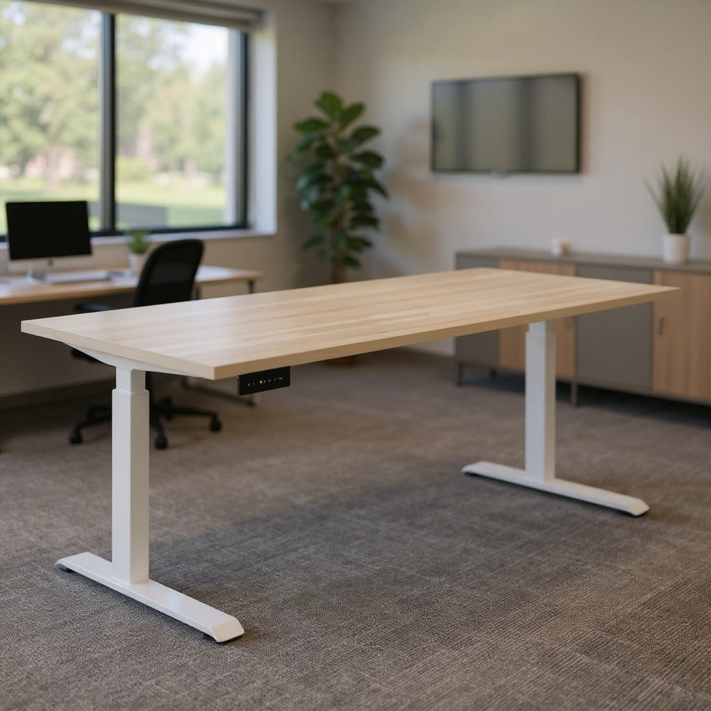 Electric Height Adjustable Sit to Stand Desks - Office context A [AI office context]