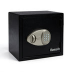 Safe small security safe with electronic lock — 8.7" x 13.8" x 10.6" - Studio white background [AI office context]